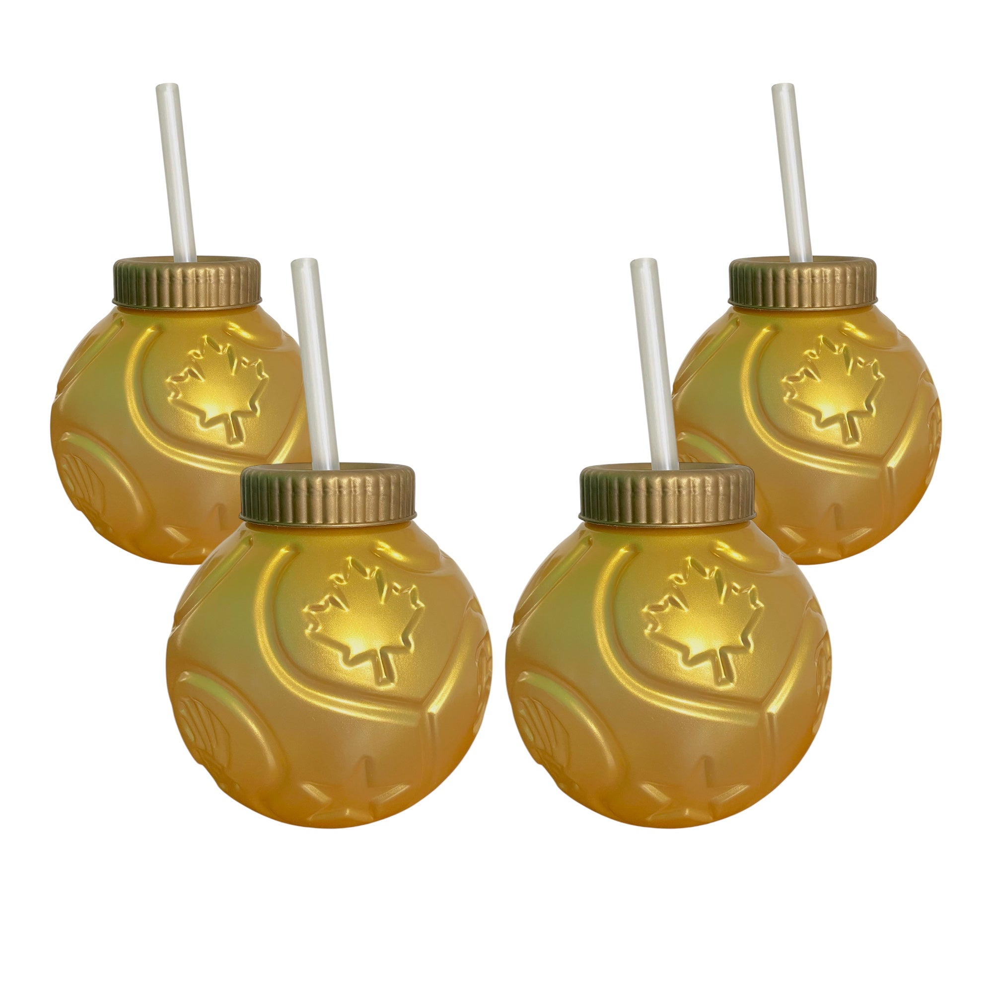 50 Vasos Con Forma de Balón 1 Litro Con Tapa y Popote - Farvisan