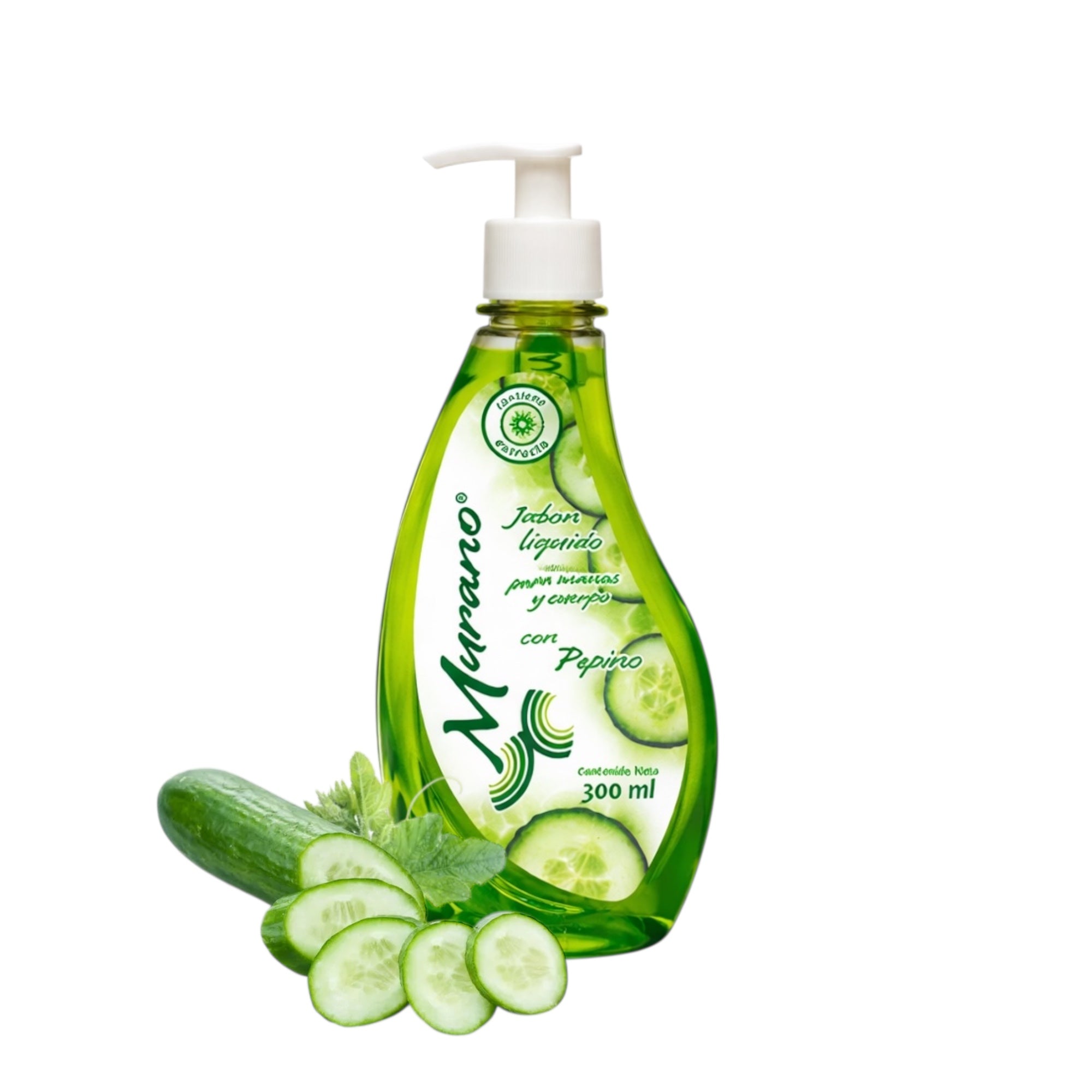 10 Botellas De Jabón Líquido Para Manos y Cuerpo Murano Pepino 300 ml