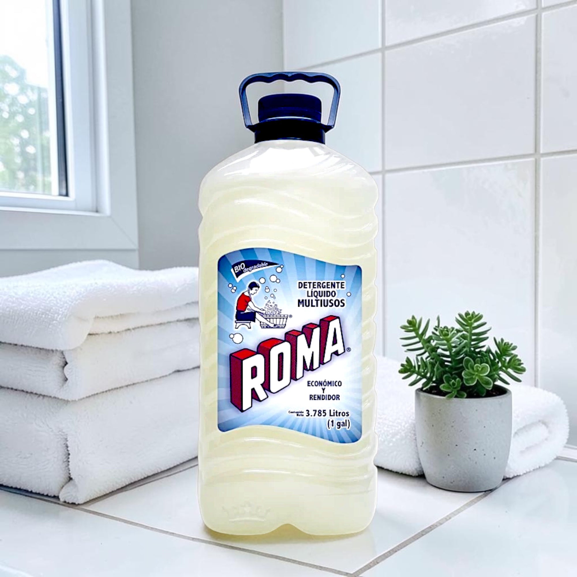 4 Botellas Detergente Líquido Roma 1 Galón Multiusos - Farvisan