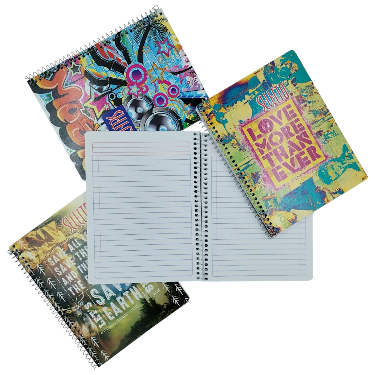 6 Pack Libretas Francesas Selecto Raya 100 Hojas 15x20 cm