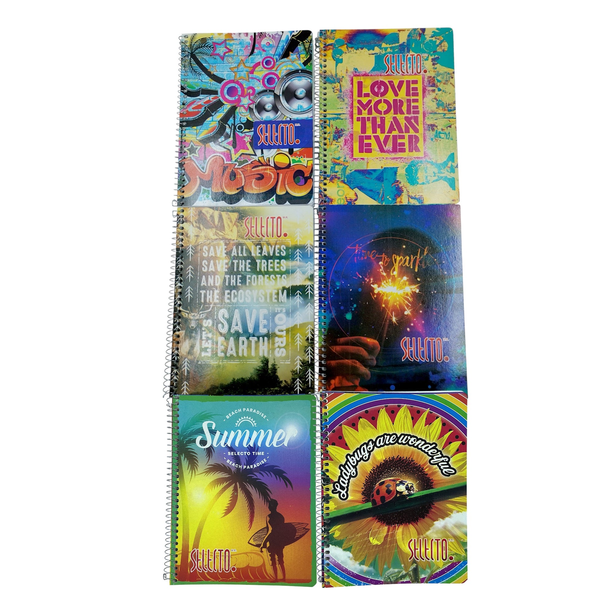 6 Pack Libretas Francesas Selecto Raya 100 Hojas 15x20 cm