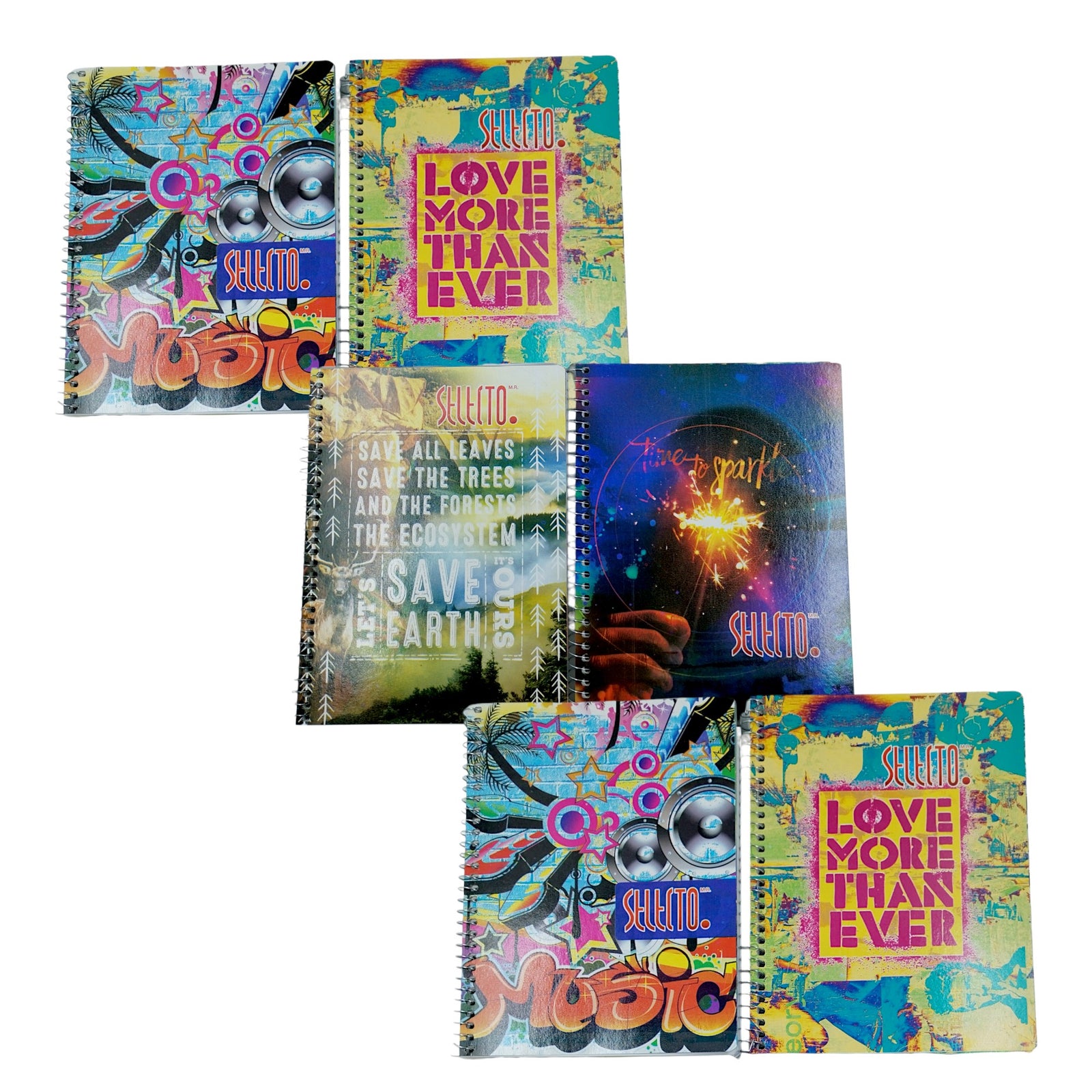 6 Pack Libretas Francesas Selecto Raya 100 Hojas 15x20 cm
