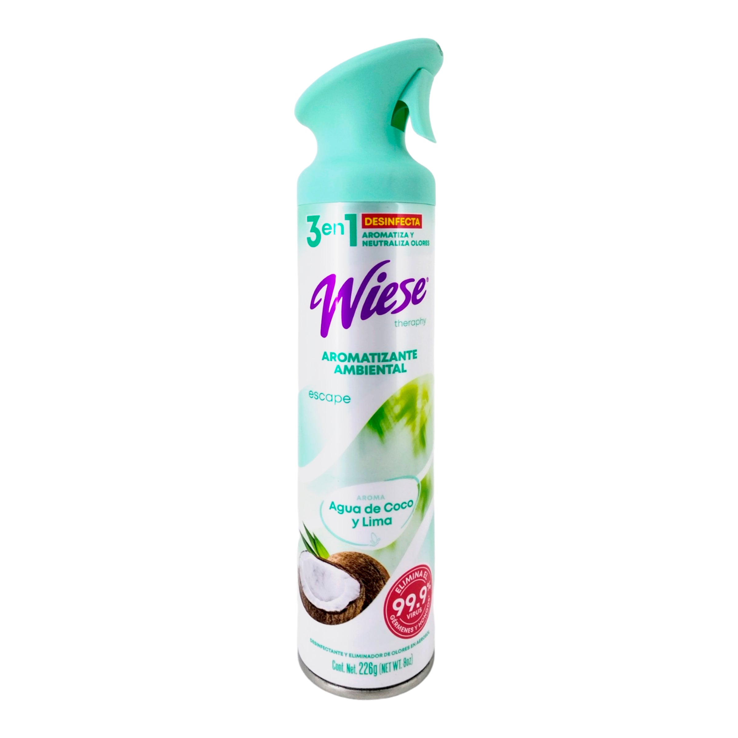 Pack 12 Aromatizantes Wiese Agua de Coco y Lima 226 g – Desinfecta, Aromatiza y Neutraliza Olores