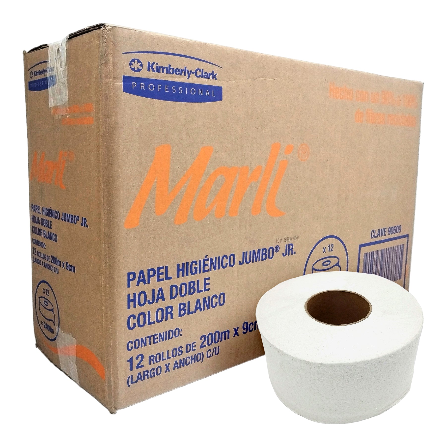 12 Rollos de Papel Higiénico Jumbo JR Doble Hoja 200M Marli - Farvisan