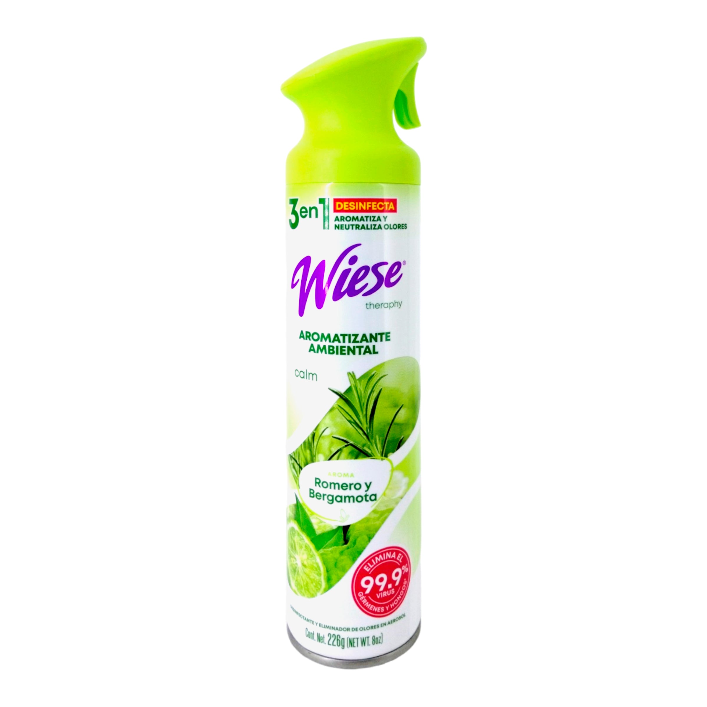 Pack 12 Aromatizantes Wiese Romero y Bergamota 226g - Desinfecta, Aromatiza y Neutraliza Olores