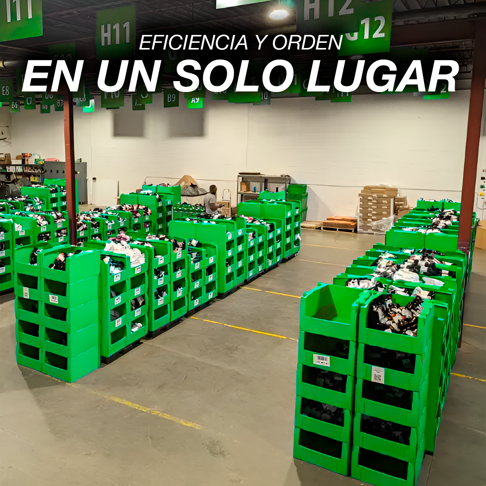 Cajas de Almacenamiento Apilables Farvisan de Plástico Corrugado Verde – Palet con 36 Piezas Planas - Farvisan