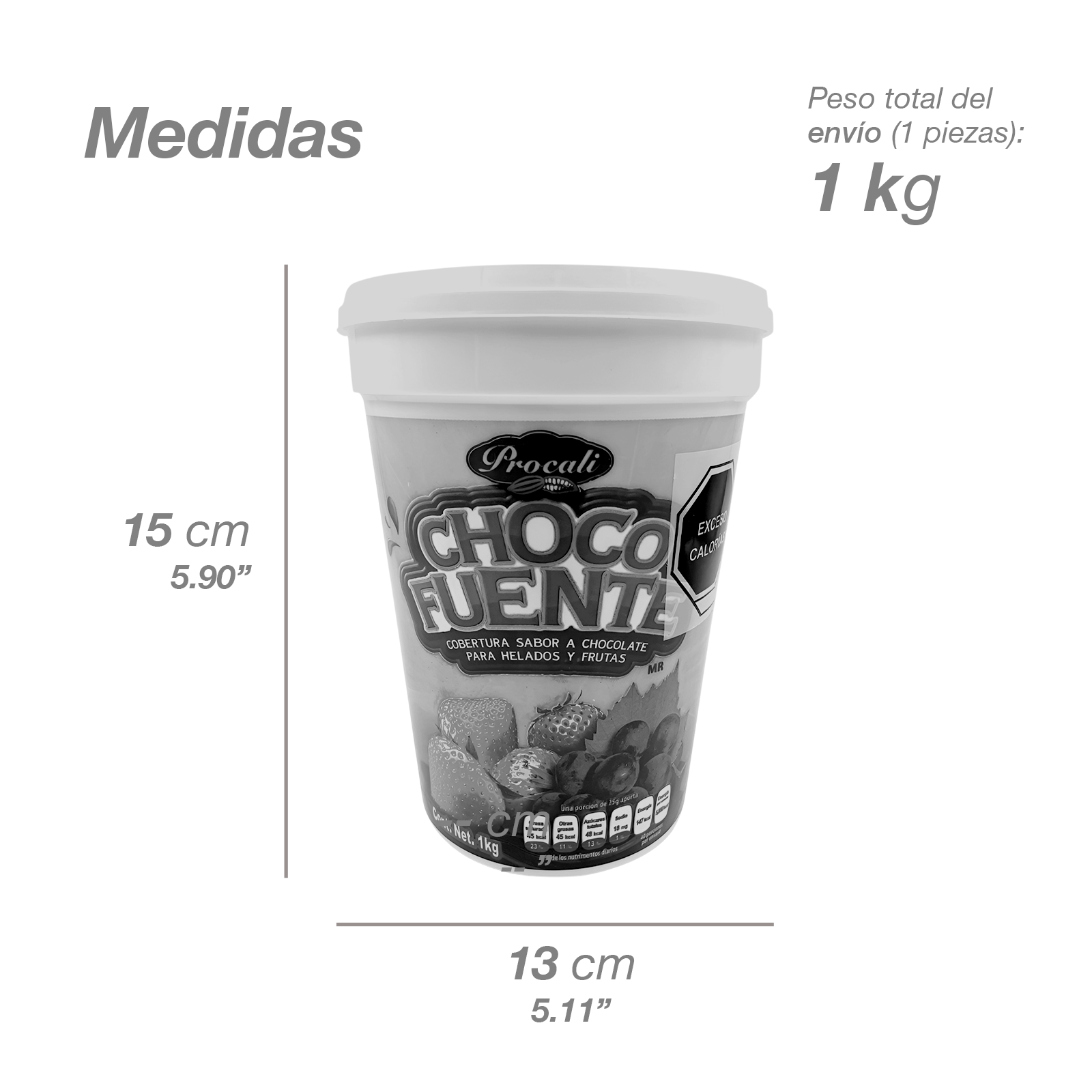 ChocoFuente Cobertura de Chocolate Bote de 1 Kg Caja Con 12 Botes - Farvisan - Default Title