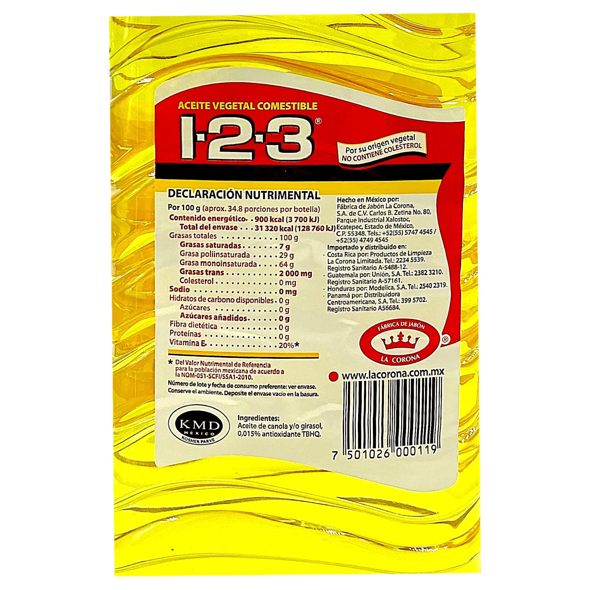 4 Galones de Aceite Vegetal Comestible 123 - Farvisan
