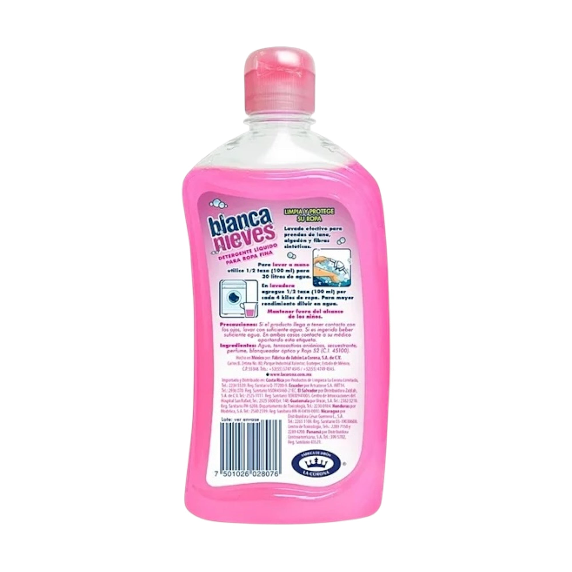 12 Botellas De Detergente Líquido Para Ropa Delicada Blanca Nieves 500 ml