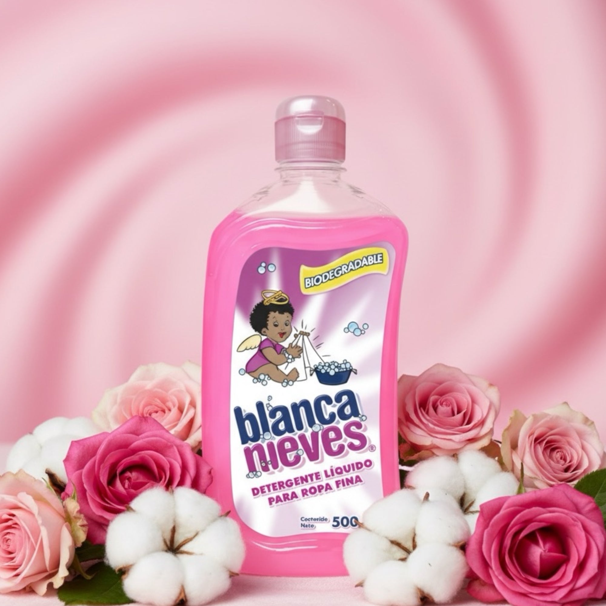 12 Botellas De Detergente Líquido Para Ropa Delicada Blanca Nieves 500 ml