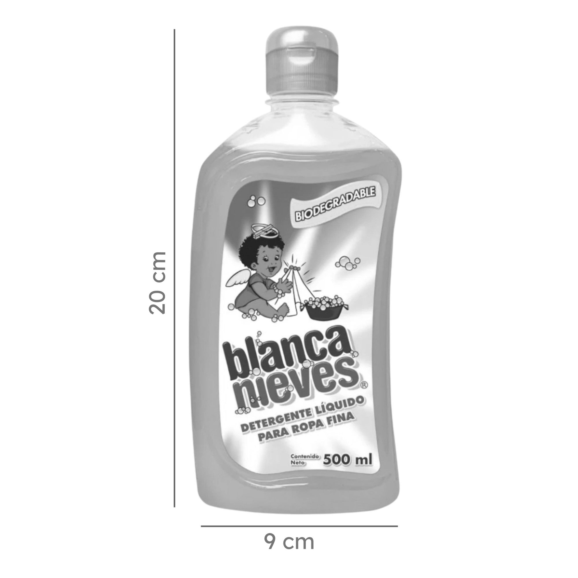12 Botellas De Detergente Líquido Para Ropa Delicada Blanca Nieves 500 ml