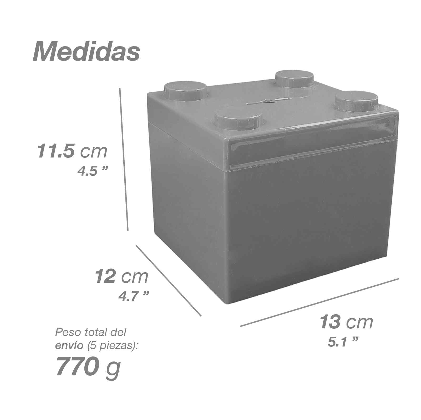 5pzs Cubo Alcancía Fiesta Infantil Alcancia Cubo Verde