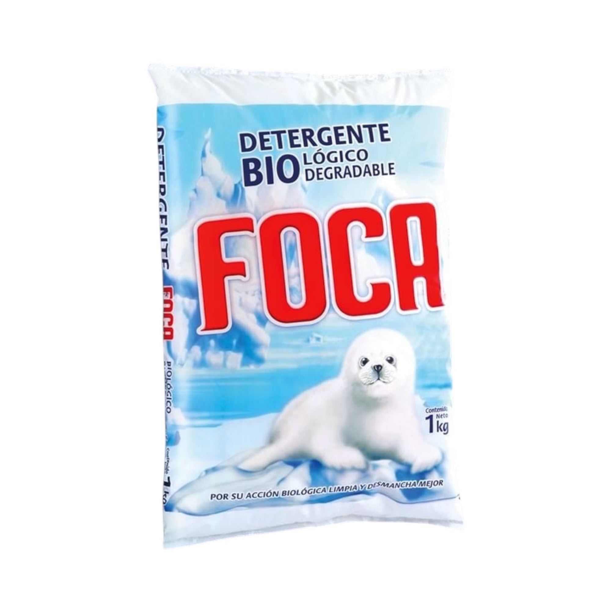 10 Bolsas de Detergente en Polvo Foca 1 kg Biodegradable - Farvisan