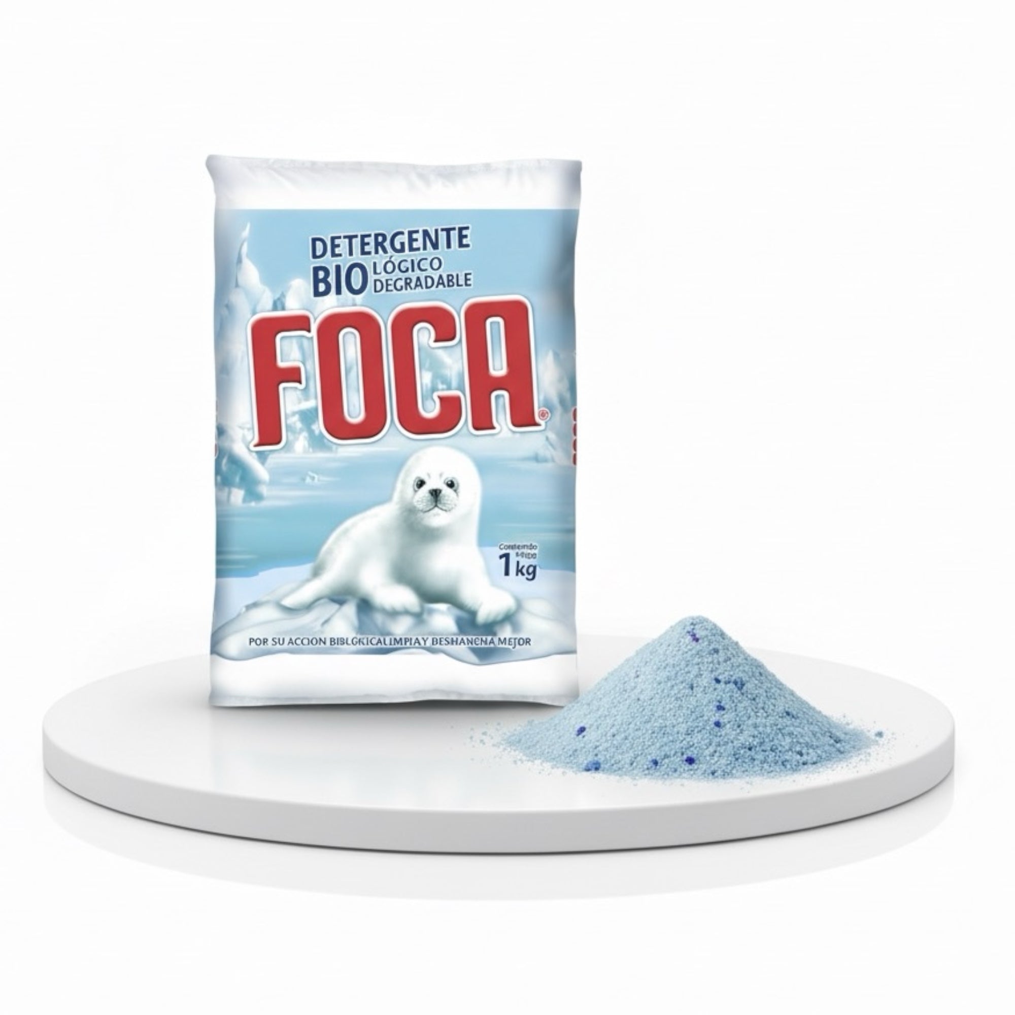 10 Bolsas de Detergente en Polvo Foca 1 kg Biodegradable - Farvisan
