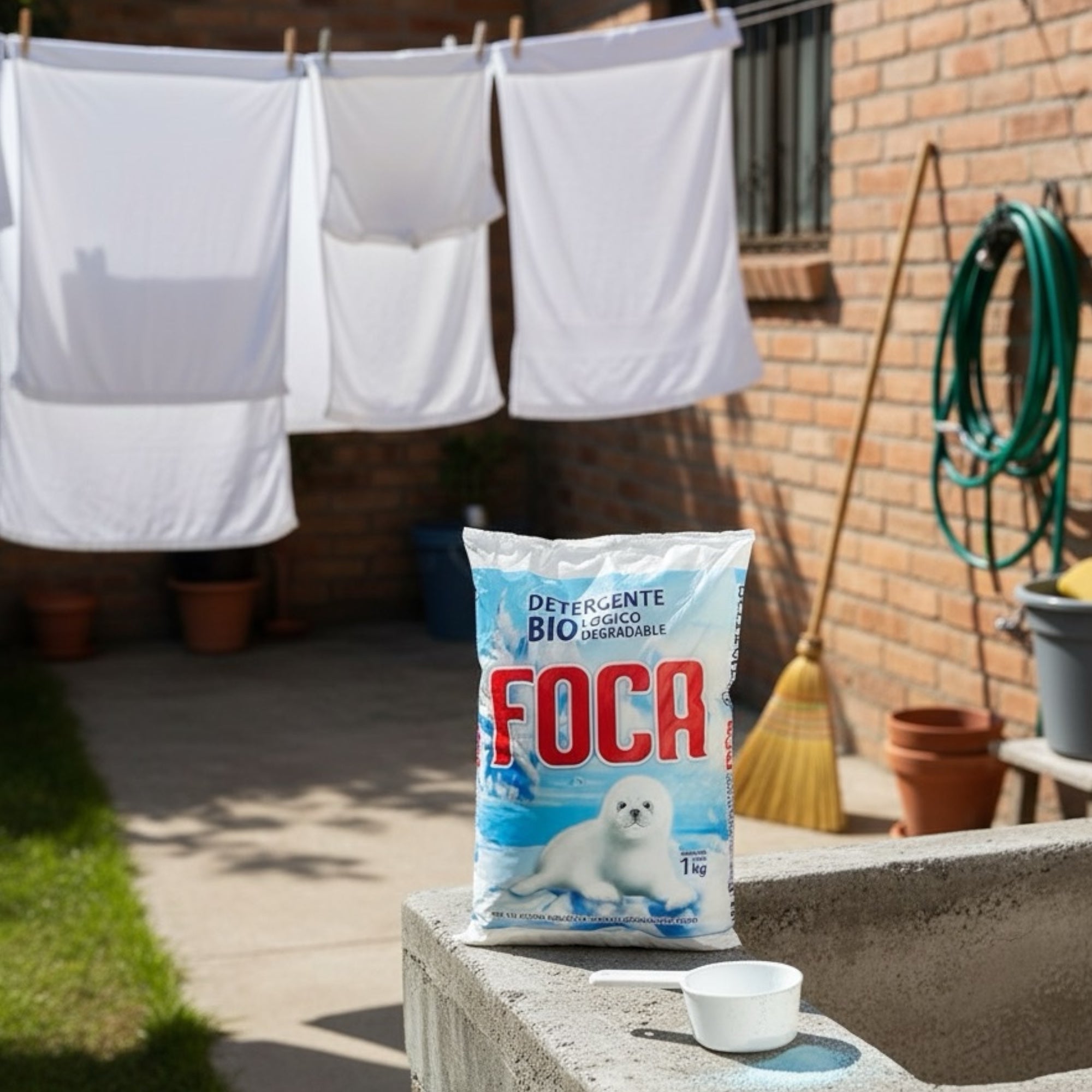 10 Bolsas de Detergente en Polvo Foca 1 kg Biodegradable - Farvisan