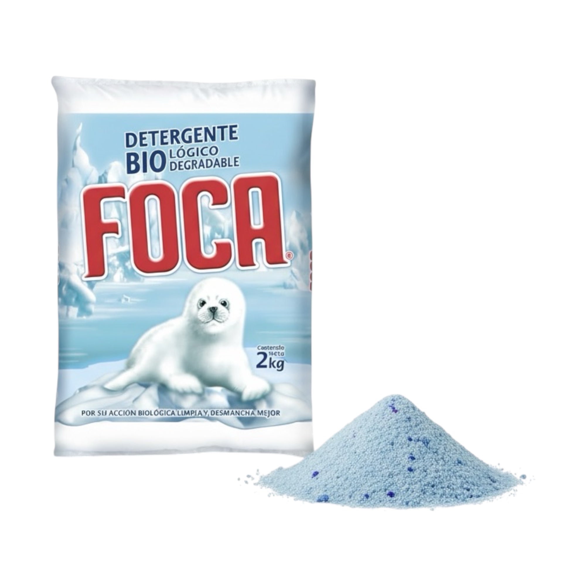 10 Bolsas de Detergente en Polvo Foca 2 kg Biodegradable