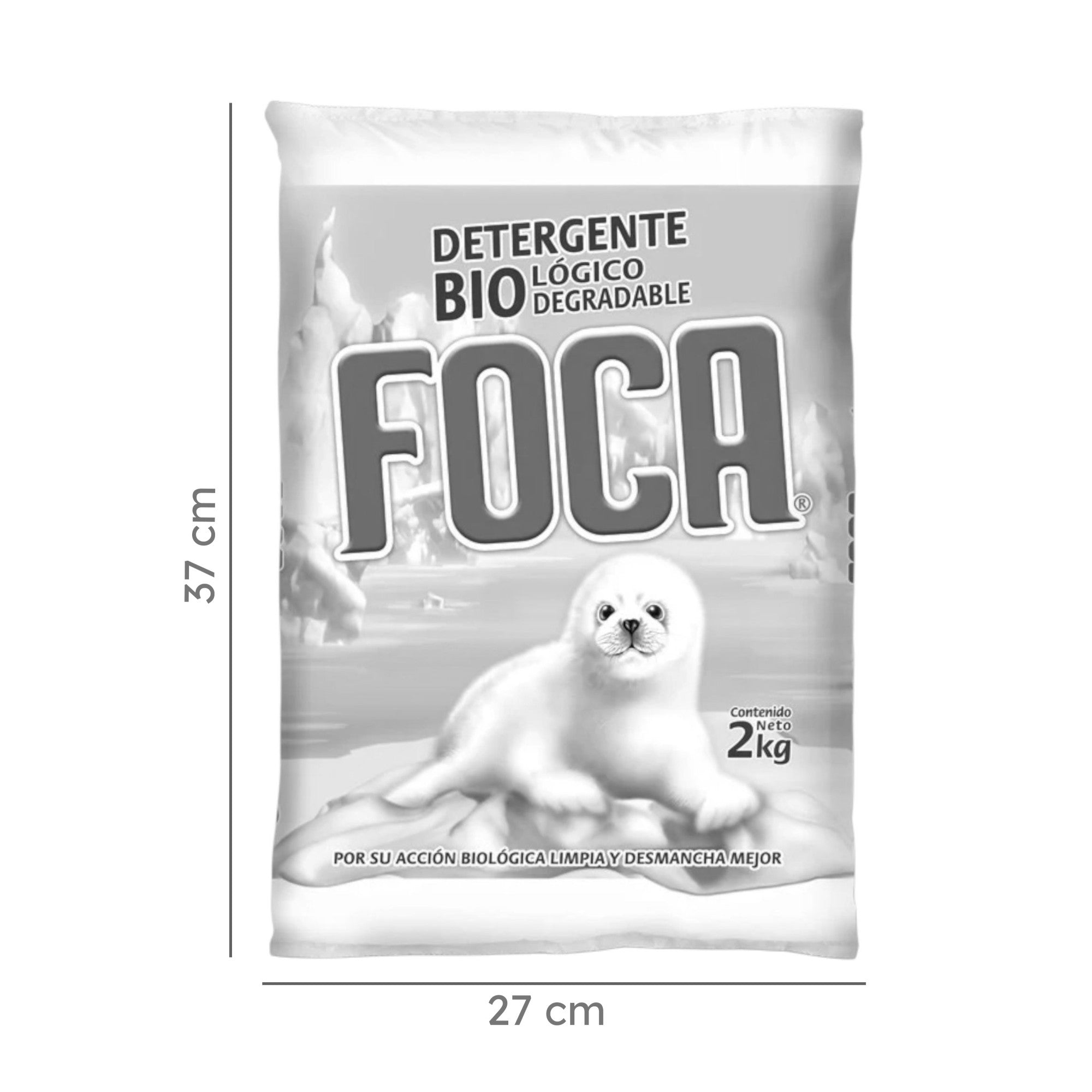 10 Bolsas de Detergente en Polvo Foca 2 kg Biodegradable