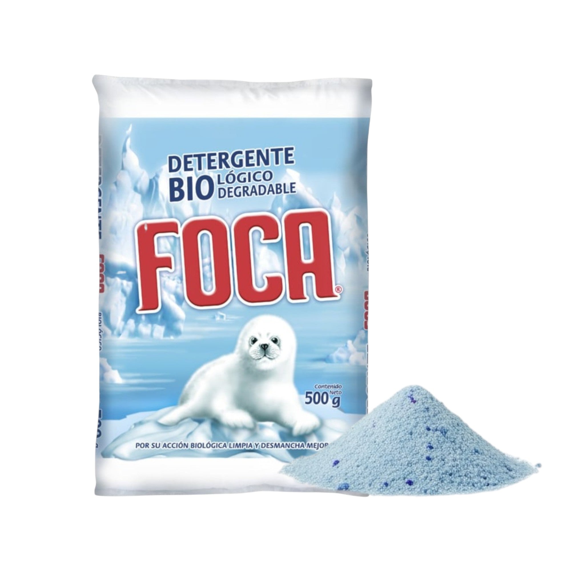 20 Bolsas De Detergente Biodegradable en Polvo Foca 500 g