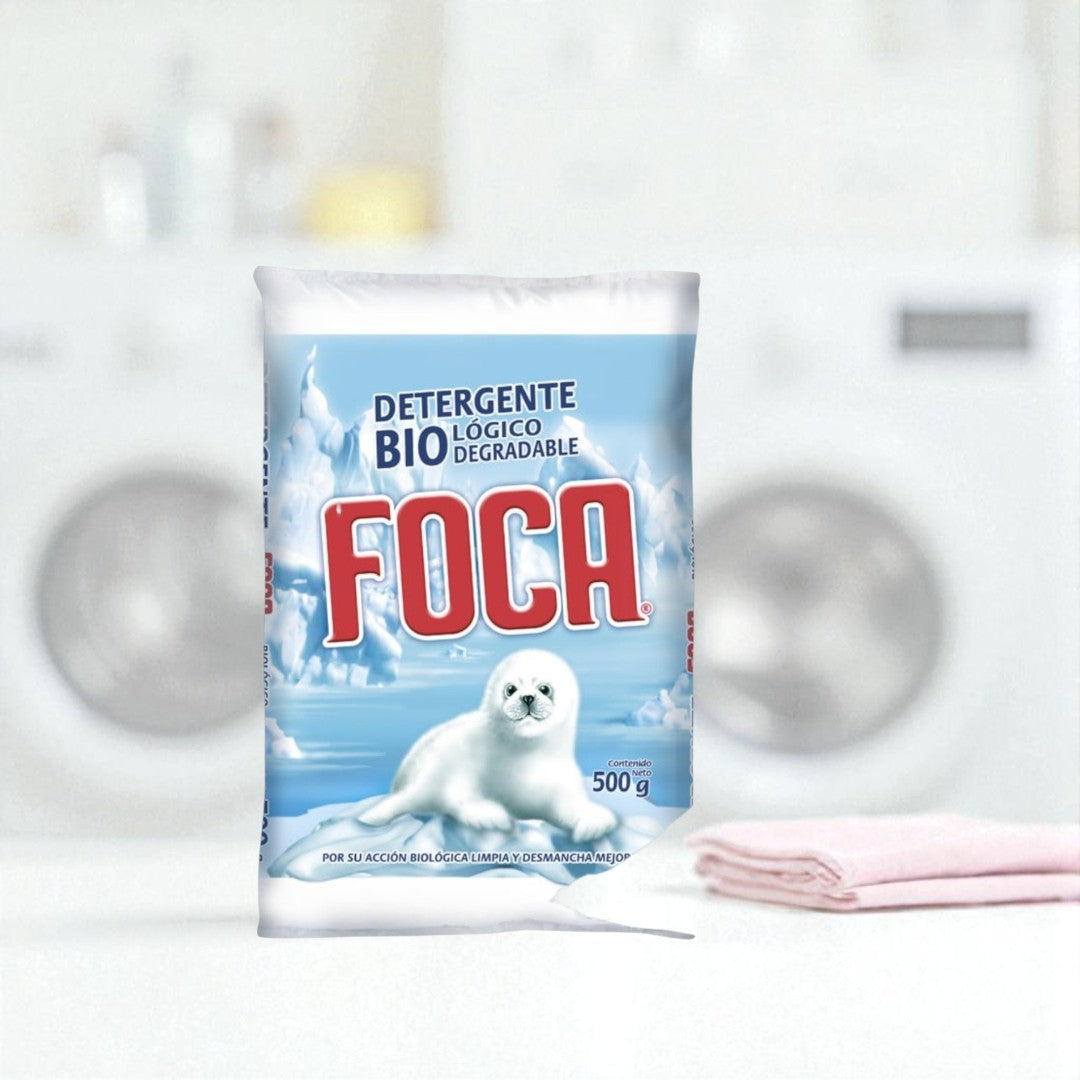 20 Bolsas De Detergente Biodegradable en Polvo Foca 500 g