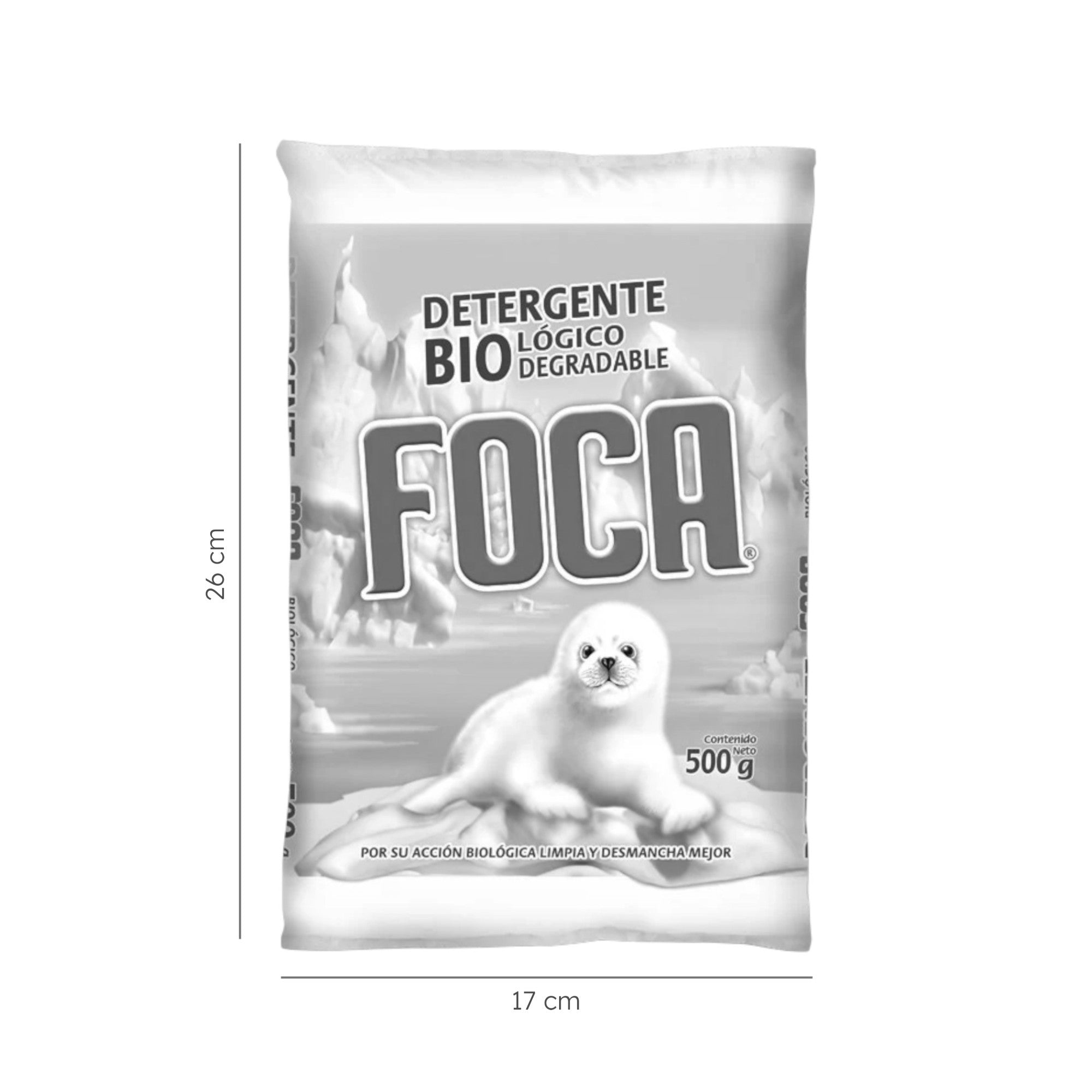 20 Bolsas De Detergente Biodegradable en Polvo Foca 500 g