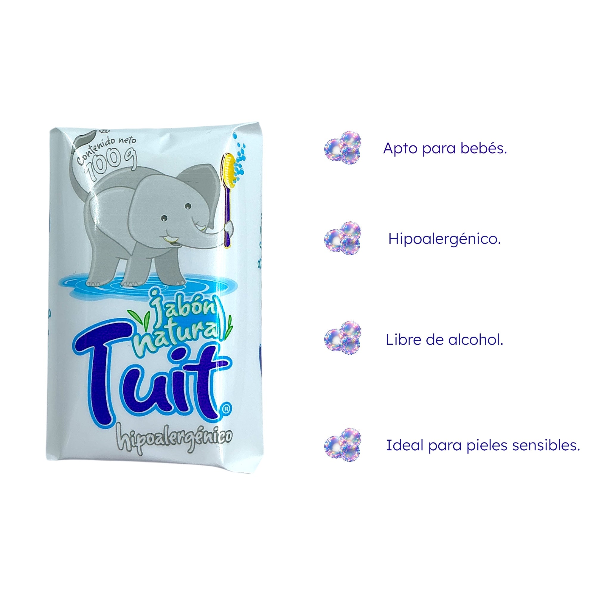 60 Barras Jabón Hipoalergénico Tuit para Bebé 100 g - Farvisan