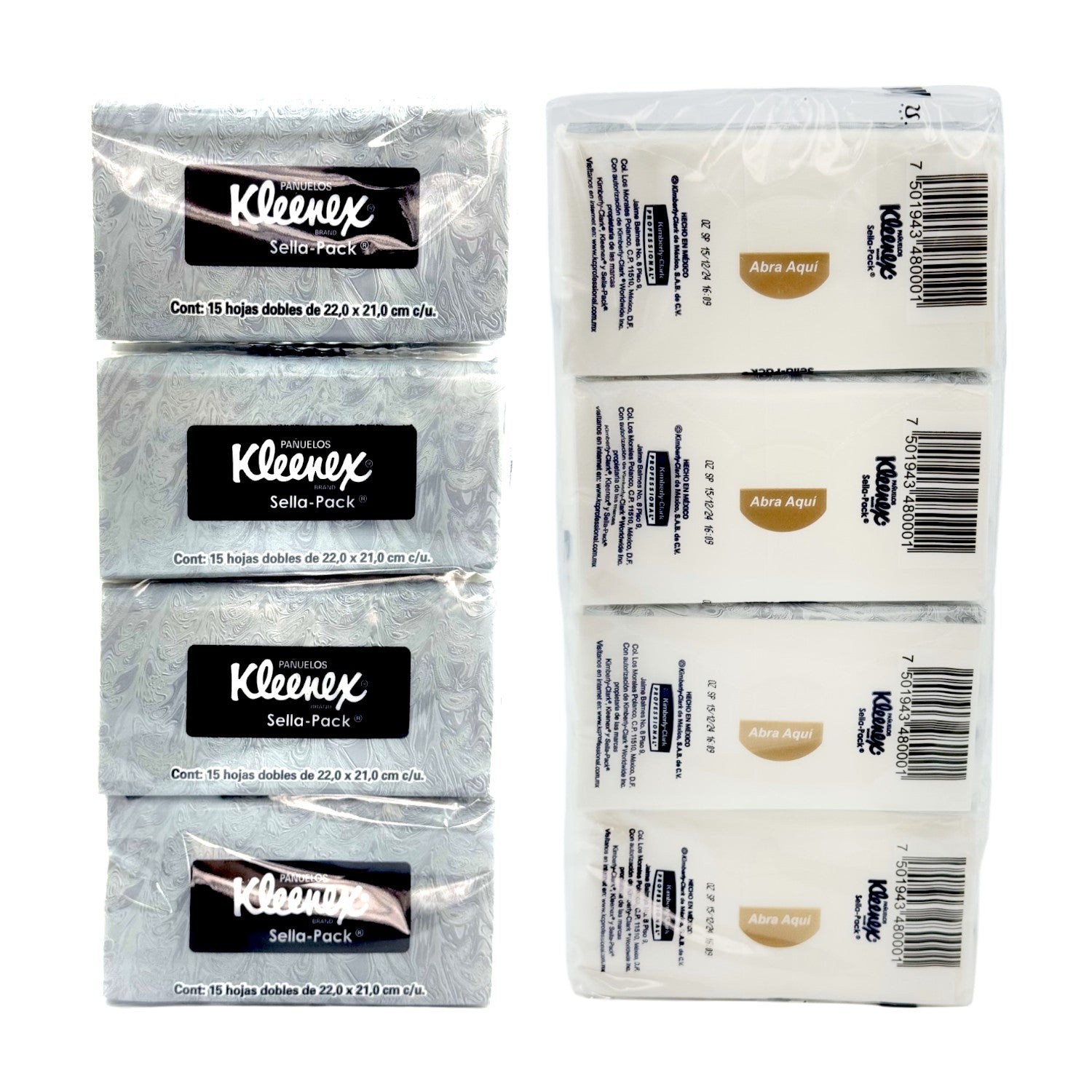 24 Pañuelos Kleenex Professional Sella-Pack Doble Hoja