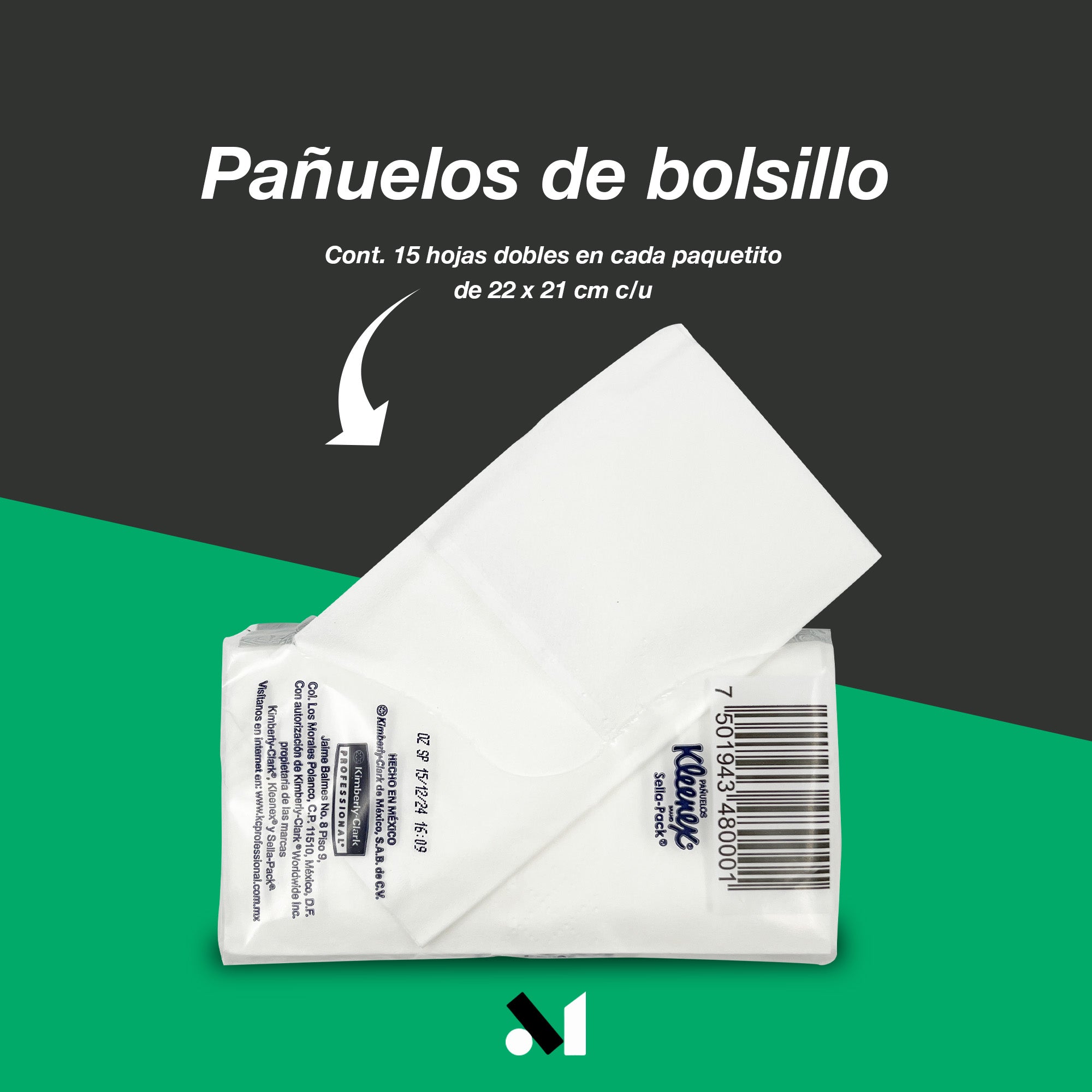 24 Pañuelos Kleenex Professional Sella-Pack Doble Hoja