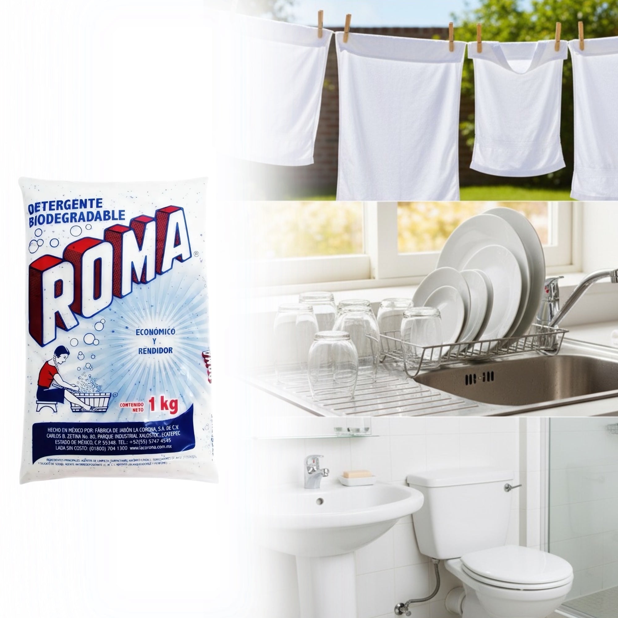 10 Bolsas de Jabón en Polvo Roma 1 Kg - Farvisan