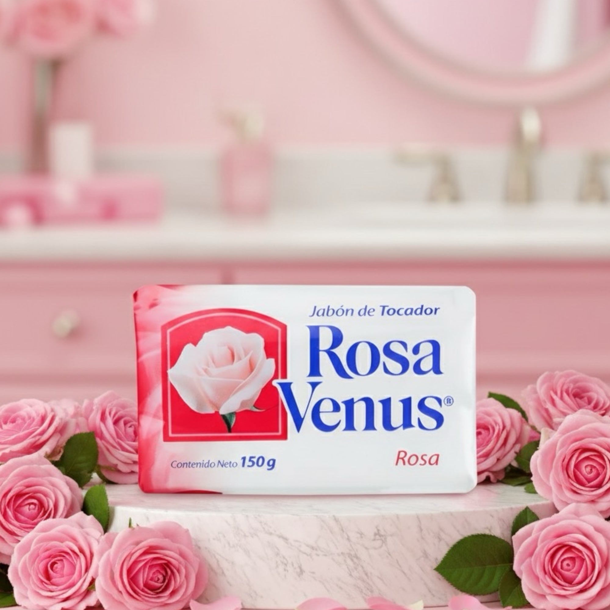 40 Barras Jabón de Tocador Rosa Venus Rosa 150 g - Farvisan