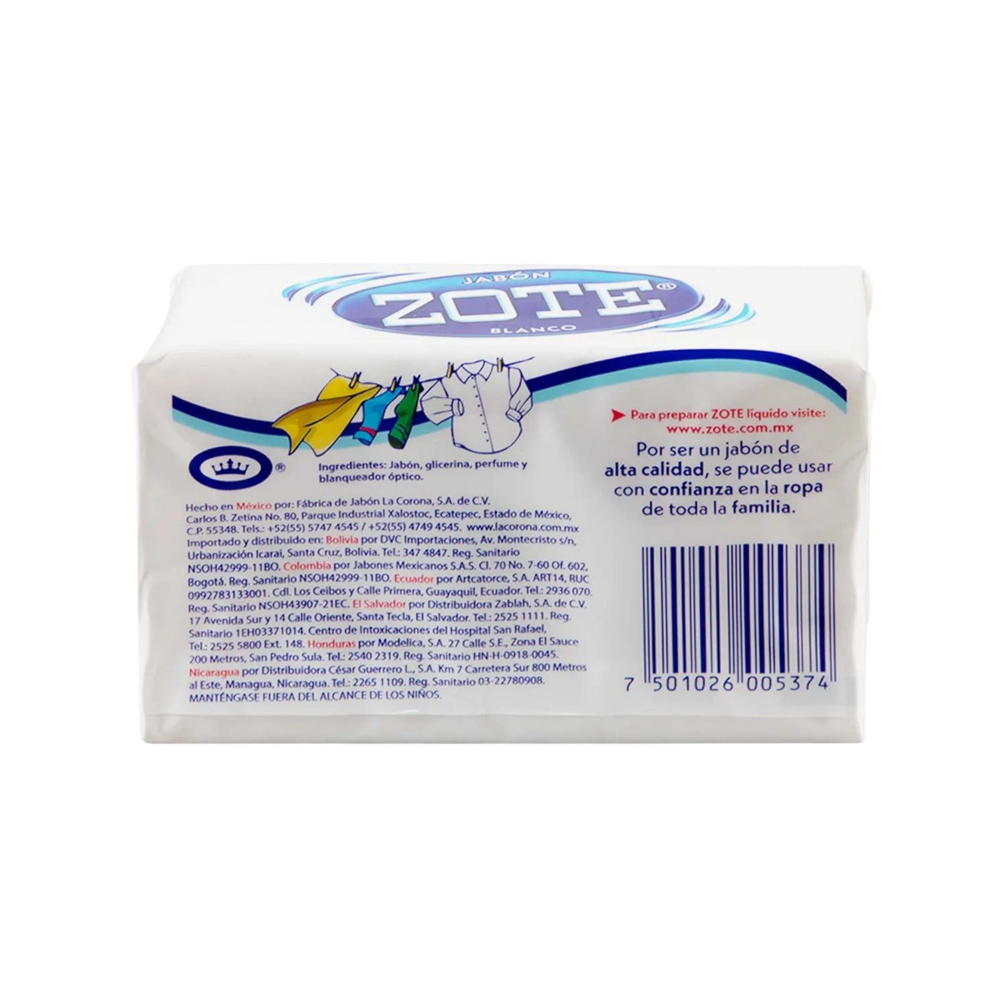 25 Piezas Jabon Multiusos En Barra Zote Blanco 400g - Farvisan