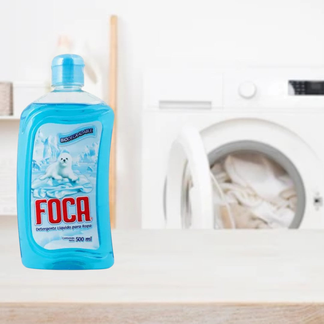 12 Botellas de Detergente Liquido Foca 500 ml c/u - Farvisan