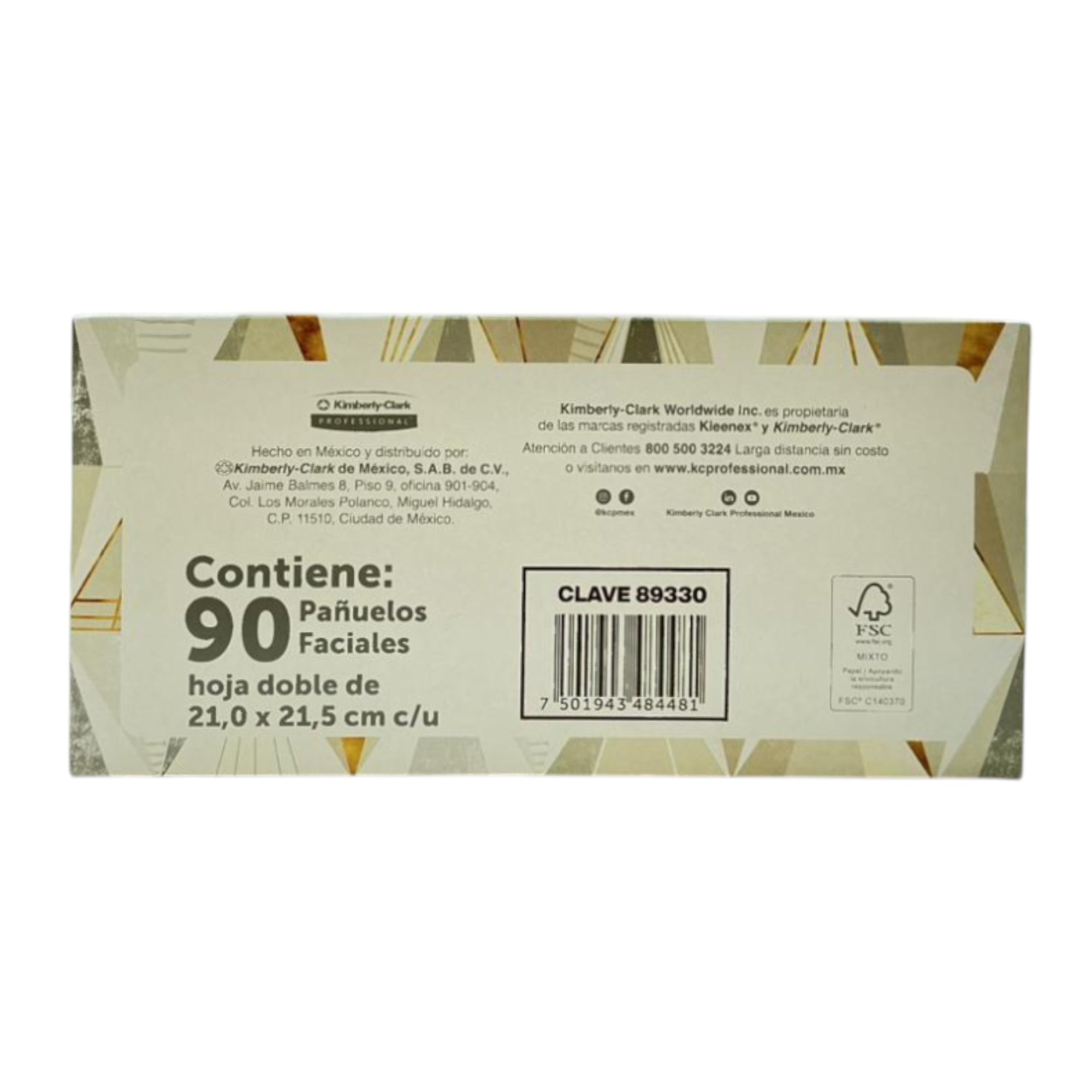 72 Pañuelos Faciales Kleenex Professional Doble Hoja 90 Piezas