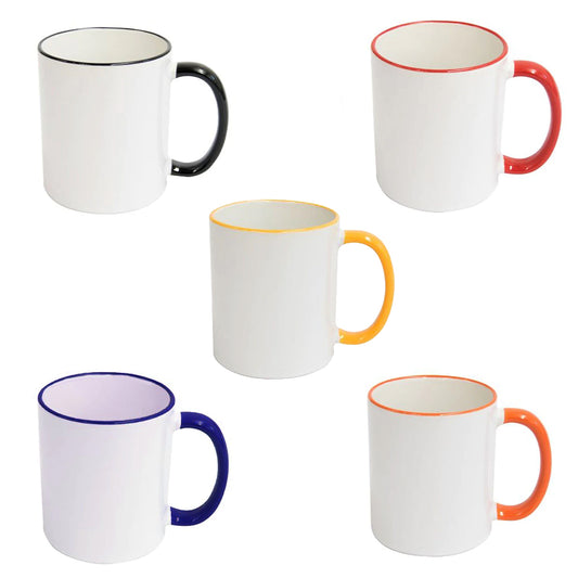 Taza para sublimar 11 oz bicolor 12 pzs - Farvisan - taza para promocional - negro