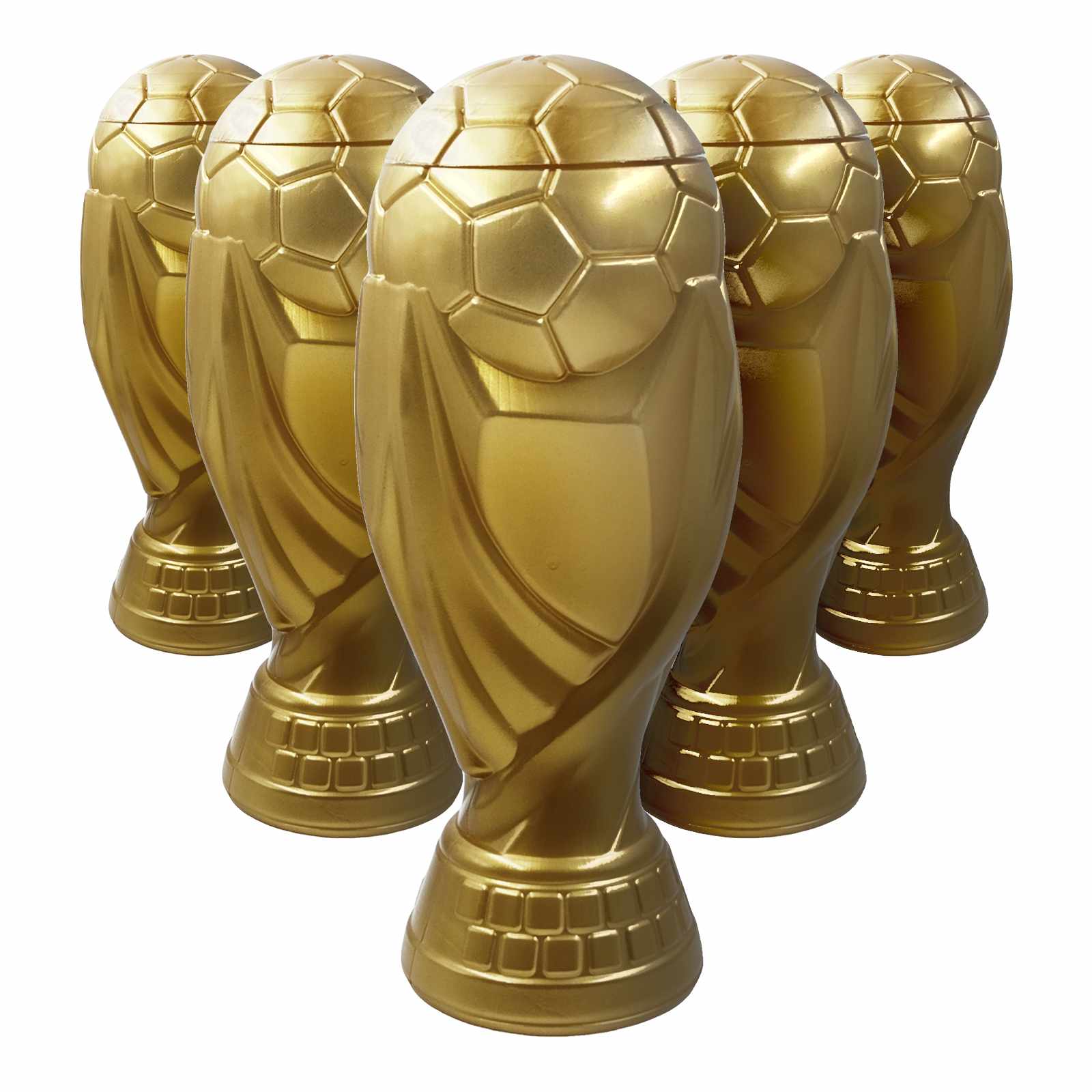 60 Pzs Vaso Alcancía Copa Mundial Dorado 1.6 Litros