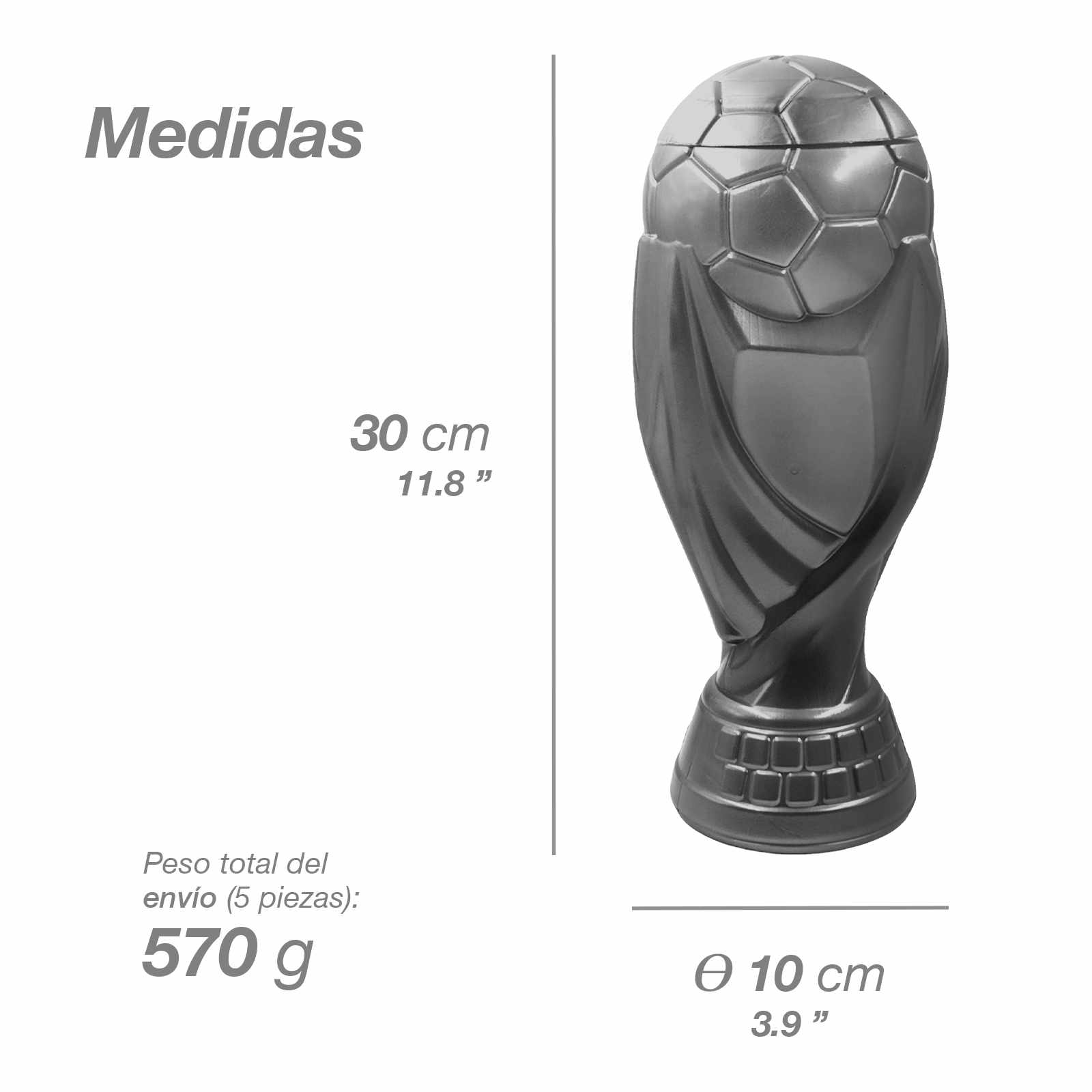 60 Pzs Vaso Alcancía Copa Mundial Dorado 1.6 Litros - Farvisan