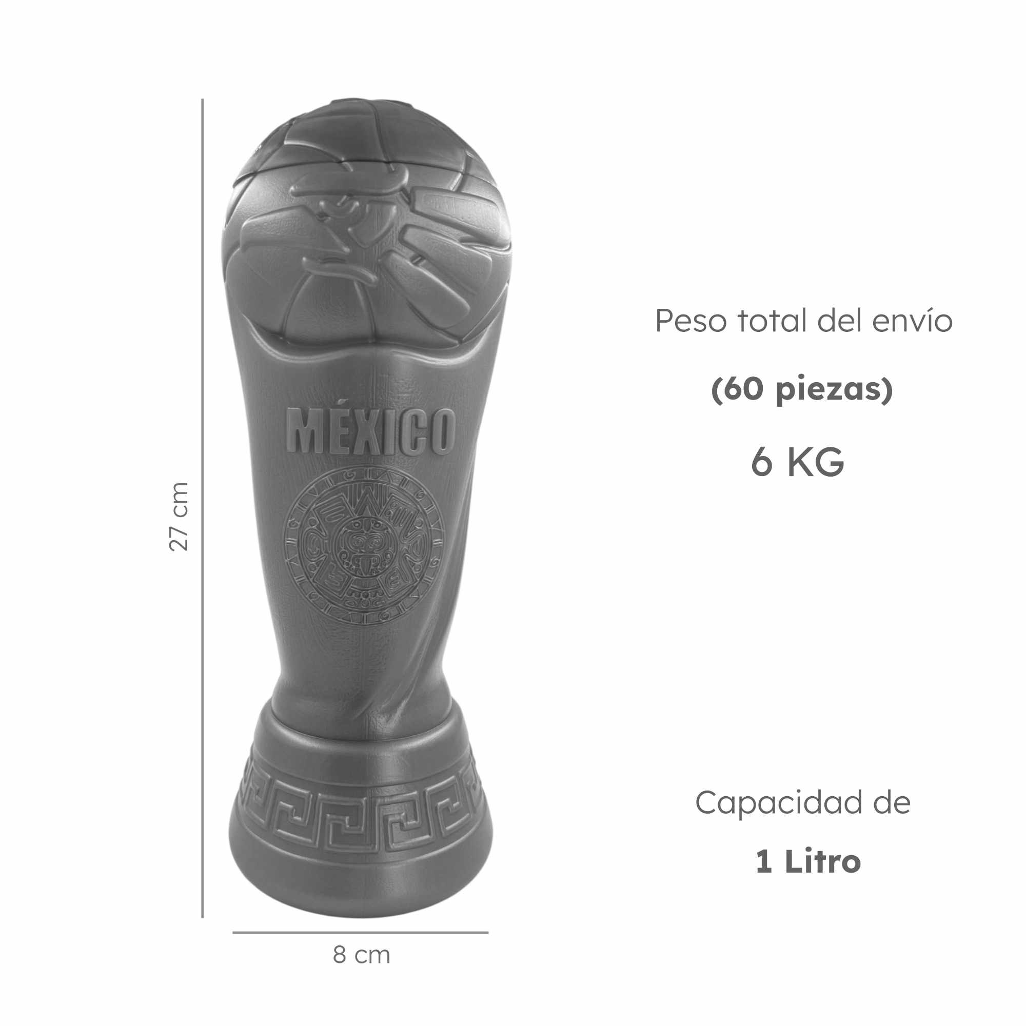 66 Pzs Vaso Alcancía Copa Mundial 1 Litro Dorado - Farvisan