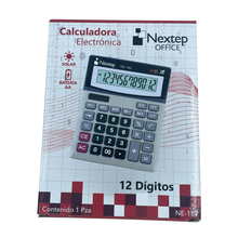 Cargar imagen en el visor de la galería, Calculadora Nextep 12 Dígitos Escritorio Batería Solar /vc
